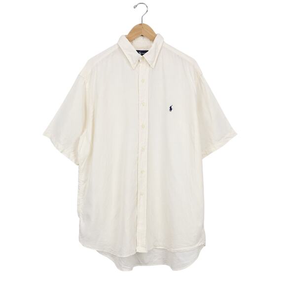 Polo Ralph Lauren Men's Blake Linen Short Sleeve Button Down Deckwash White XL - Picture 2 of 8